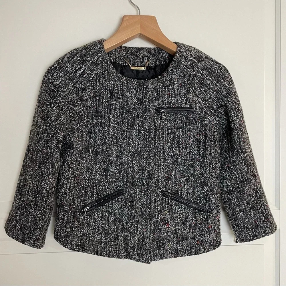 Sanctuary tweed zip pocket blazer 11207